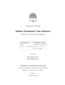 Software Development Tools Laboratory Laboratory Manual Third Year - Information Technology