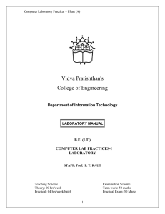Vidya Pratishthan's College of Engineering Department of Information Technology B.E. (I.T.)