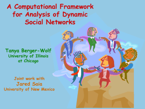 A Computational Framework for Analysis of Dynamic Social Networks Tanya Berger-Wolf