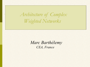 Architecture of  Complex Weighted Networks Marc Barthélemy CEA, France