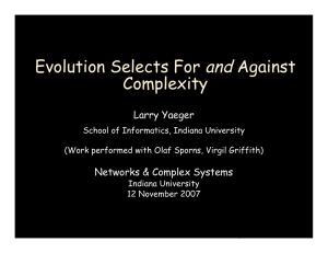 and Evolution Selects For Against Complexity