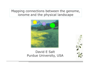 Mapping connections between the genome, ionome and the physical landscape