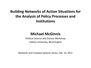 Building Networks of Action Situations for Institutions Michael McGinnis