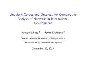 Linguistic Corpus and Ontology for Comparative Analysis of Networks in International Development