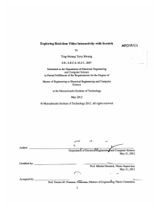 ARCHNIES Exploring Real-time  Video  Interactivity with  Scratch