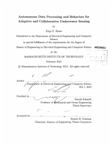 Autonomous  Data  Processing  and  Behaviors ... Adaptive  and  Collaborative  Underwater  Sensing S.