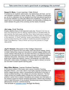 Take some time to read a good book on pedagogy... Susan D. Blum