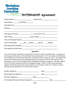 INTERNSHIP Agreement