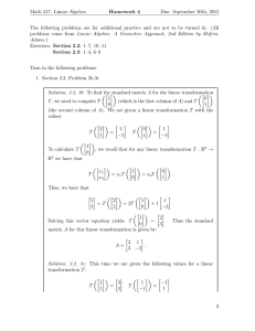 Math 317: Linear Algebra Homework 4 Due: September 30th, 2015
