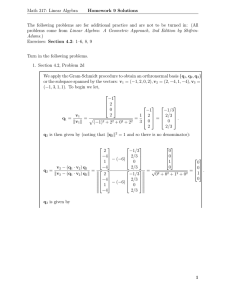 Math 317: Linear Algebra Homework 9 Solutions