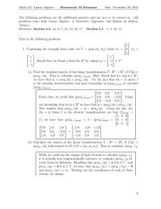 Math 317: Linear Algebra Homework 10 Solutions Due: November 20, 2015