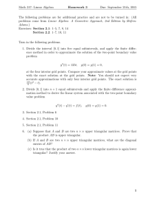 Math 317: Linear Algebra Homework 3 Due: September 21th, 2015