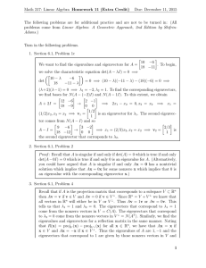 Math 317: Linear Algebra Homework 11 (Extra Credit)