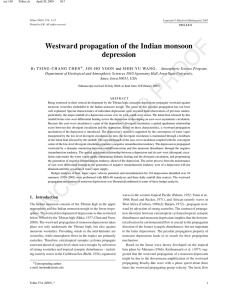 Westward propagation of the Indian monsoon depression