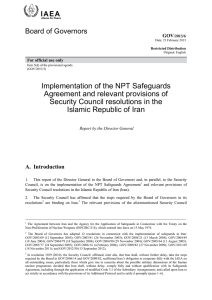 Implementation of the NPT Safeguards Agreement and relevant provisions of