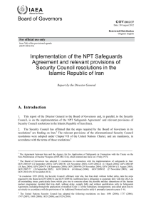 Implementation of the NPT Safeguards Agreement and relevant provisions of