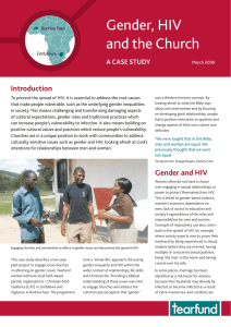 Gender, HIV and the Church Introduction A CASE STUDY