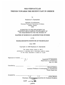 NEO-VERNACULAR TRENDS  TOWARDS  THE RECENT  PAST  IN ... SUBMITTED  TO  THE  DEPARTMENT  OF FULFILLMENT