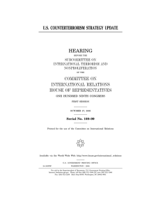 ( U.S. COUNTERTERRORISM STRATEGY UPDATE HEARING COMMITTEE ON