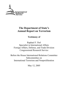 The Department of State’s Annual Report on Terrorism