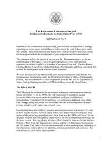 Law Enforcement, Counterterrorism, and Staff Statement No. 9