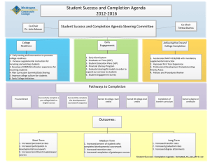 Student Success and Completion Agenda 2012-2016