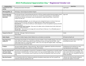 2015 Professional Appreciation Day ~ Registered Vendor List