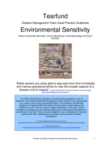 Tearfund Environmental Sensitivity