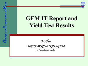GEM IT Report and Yield Test Results G M