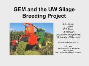 GEM and the UW Silage Breeding Project J.G. Coors D. Majee