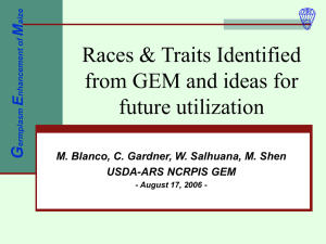 Races &amp; Traits Identified from GEM and ideas for future utilization G