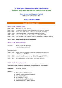 TENTATIVE PROGRAM “Maize for Food, Feed, Nutrition and Environmental Security” 12