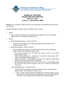 BOARD OF TRUSTEES BOARD MEETING MINUTES March 21, 2012