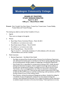 BOARD OF TRUSTEES STUDY SESSION MINUTES April 15, 2013