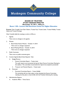 BOARD OF TRUSTEES STUDY SESSION MINUTES November 18, 2013 - 4:00 p.m.