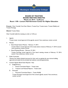 BOARD OF TRUSTEES BOARD MEETING MINUTES March 19, 2014 – 12:30 p.m.