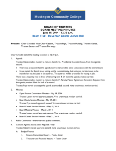 BOARD OF TRUSTEES BOARD MEETING MINUTES June 18, 2014 – 12:30 p.m.