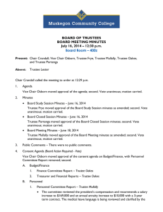 BOARD OF TRUSTEES BOARD MEETING MINUTES July 16, 2014 – 12:30 p.m.