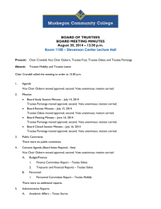 BOARD OF TRUSTEES BOARD MEETING MINUTES August 20, 2014 – 12:30 p.m.