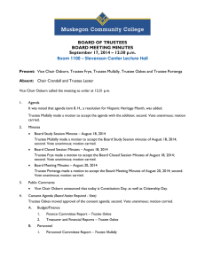 BOARD OF TRUSTEES BOARD MEETING MINUTES September 17, 2014 – 12:30 p.m.