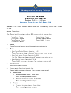 BOARD OF TRUSTEES BOARD MEETING MINUTES October 15, 2014 – 12:30 p.m.