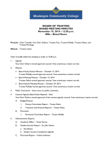 BOARD OF TRUSTEES BOARD MEETING MINUTES November 19, 2014 – 12:30 p.m.