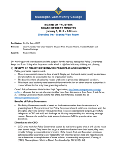 BOARD OF TRUSTEES BOARD RETREAT MINUTES January 5, 2015 – 8:30 a.m.