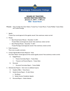 BOARD OF TRUSTEES BOARD MEETING MINUTES January 21, 2015 – 11:00 a.m.