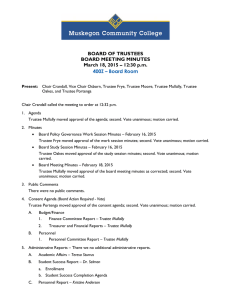 BOARD OF TRUSTEES BOARD MEETING MINUTES March 18, 2015 – 12:30 p.m.