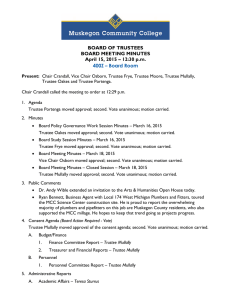 BOARD OF TRUSTEES BOARD MEETING MINUTES April 15, 2015 – 12:30 p.m.