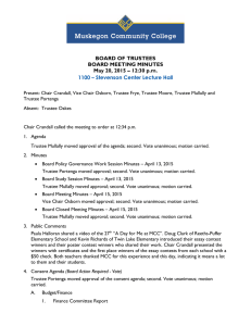 BOARD OF TRUSTEES BOARD MEETING MINUTES May 20, 2015 – 12:30 p.m.