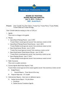 BOARD OF TRUSTEES BOARD MEETING MINUTES July 15, 2015 – 12:30 p.m.