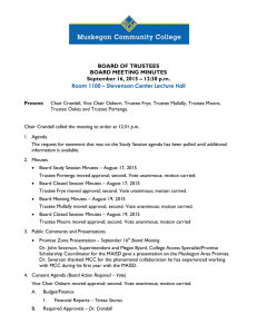 BOARD OF TRUSTEES BOARD MEETING MINUTES September 16, 2015 – 12:30 p.m.