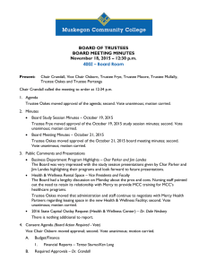 BOARD OF TRUSTEES BOARD MEETING MINUTES November 18, 2015 – 12:30 p.m.